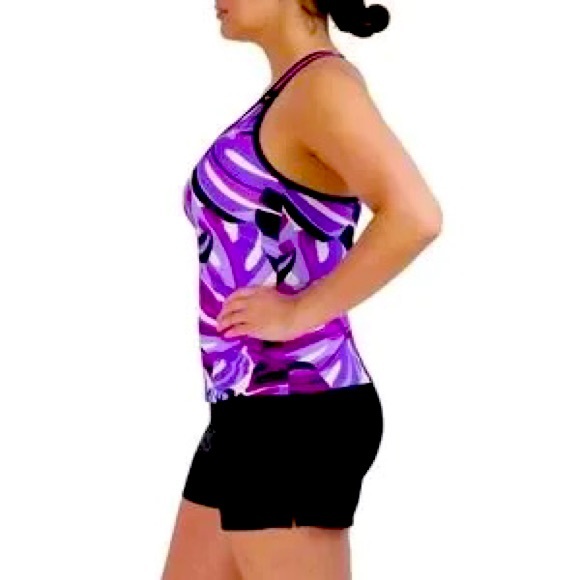 ZeroExposur Woman’s Floral Leaf Print Action Tankini Size Large | NWT! - Picture 2 of 10